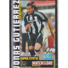 Signed picture of Jonas Gutierrez the Newcastle United footballer.